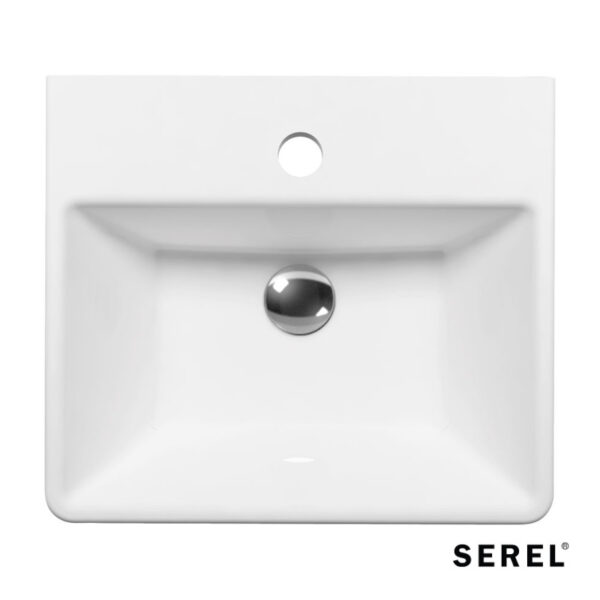Νιπτήρας Πορσελάνης Tetra 40x35 (1 οπή) SEREL White - Image 2