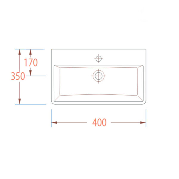 Νιπτήρας Πορσελάνης Tetra 40x35 (1 οπή) SEREL White - Image 3