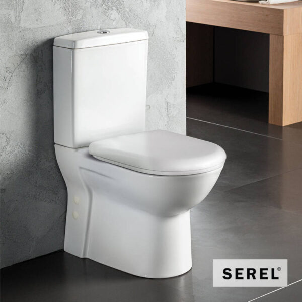 Λεκάνη Χαμηλής Πίεσης Πισωστόμια VELA Back To Wall  Serel White