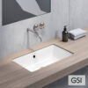 Porcalein washbasin Kube undercounter GSI White