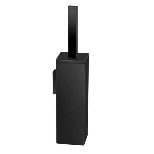 Toilet brush holder wall mounted black mat