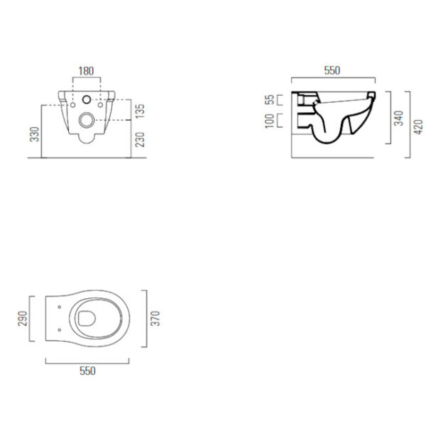 Wall hung wc CLASSIC/55 GSI White - Image 2