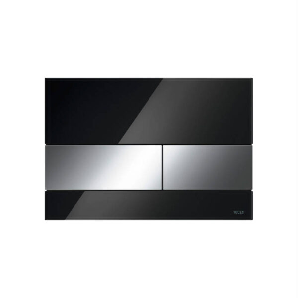 Board Square II Glass black / Glossy chrome button