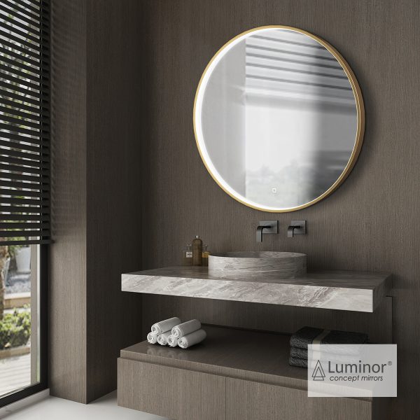 Bathroom mirror DOT Φ70 Luminor  Antique Brass