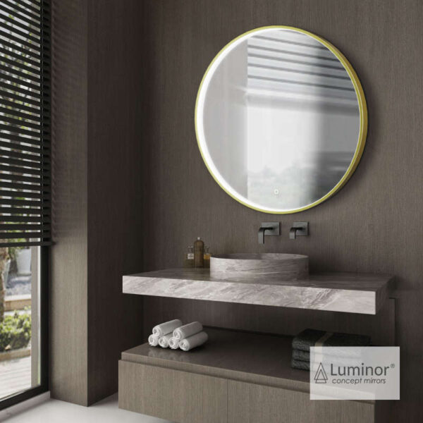Bathroom mirror DOT Φ70 Luminor Gold Brushed