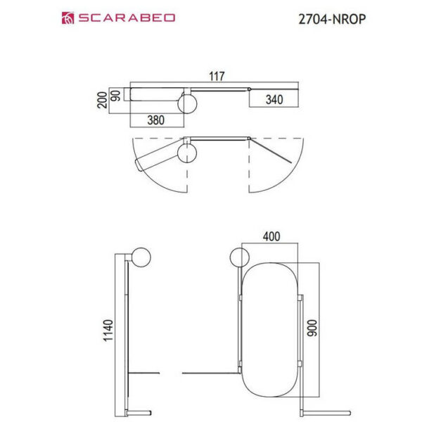 Καθρέπτης Μπάνιου 45x90  Scarabeo Black Matt - Image 2