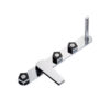5-hole deck mounted bath group with plate and water supply from the spout Chrome – Matt black Park L.E.