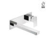 Single lever wall mixer group with single cover plate and long spout Chrome Ergo-Q