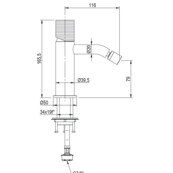 Bidet mixer O·PLUS Brushed Inox - Image 4
