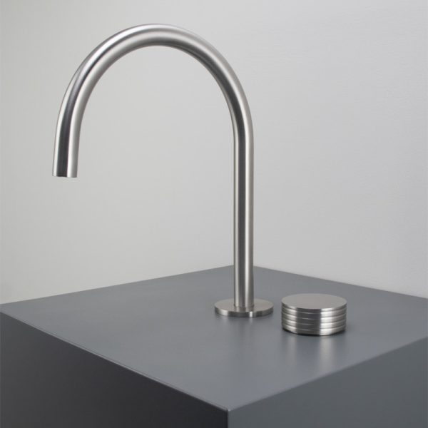 Μπαταρία Νιπτήρος Δύο Οπών O·PLUS Brushed Inox