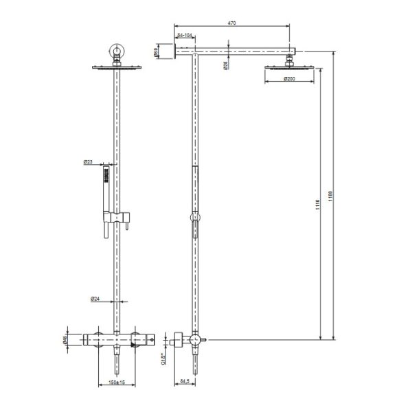 Shower column Brushed Inox - Image 4