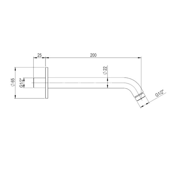 Βραχίονας Επιτοίχιος Marley Brushed Inox 316L 20cm - Image 4