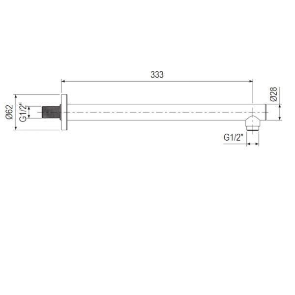 Βραχίονας Τοίχου DMB Brushed Inox - Image 2