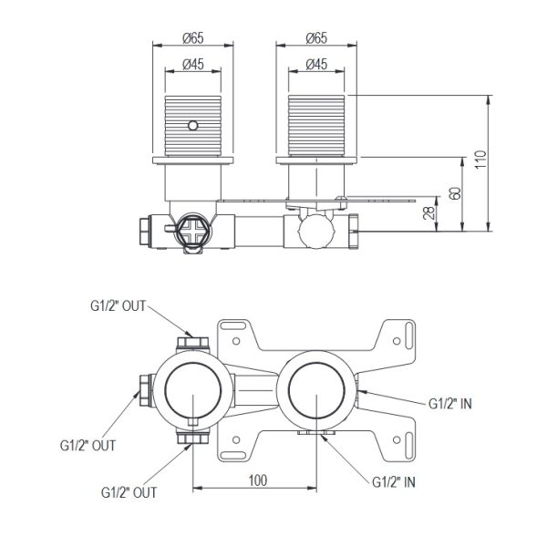 3-way built-in progressive mixer O·PLUS Brushed Inox 316L - Image 4