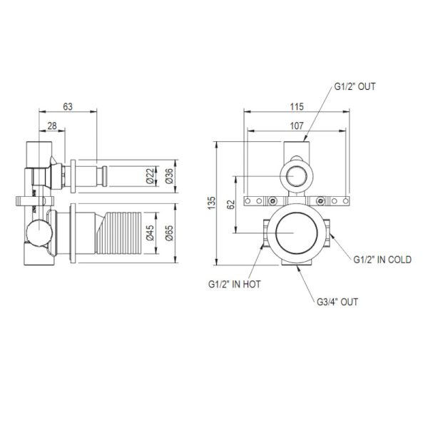 2-way built-in mixer O·PLUS Brushed Inox 316L - Image 4