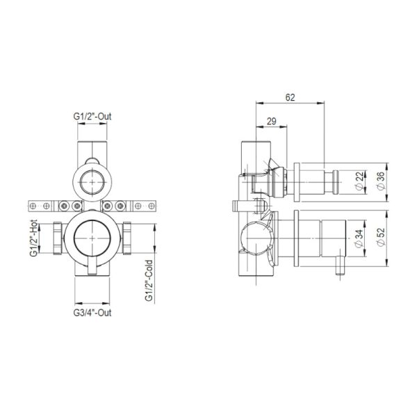 2-way built-in mixer Dylan Brushed Inox - Image 2