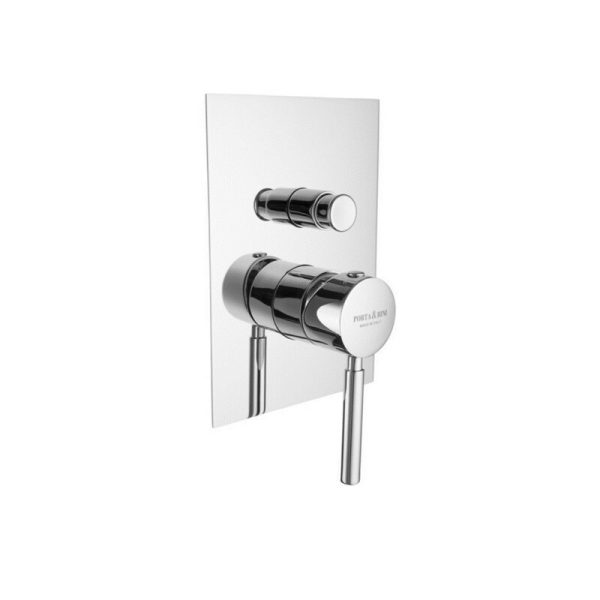 Built-in shower mixer with diverter rectangular plate Forma Chrome