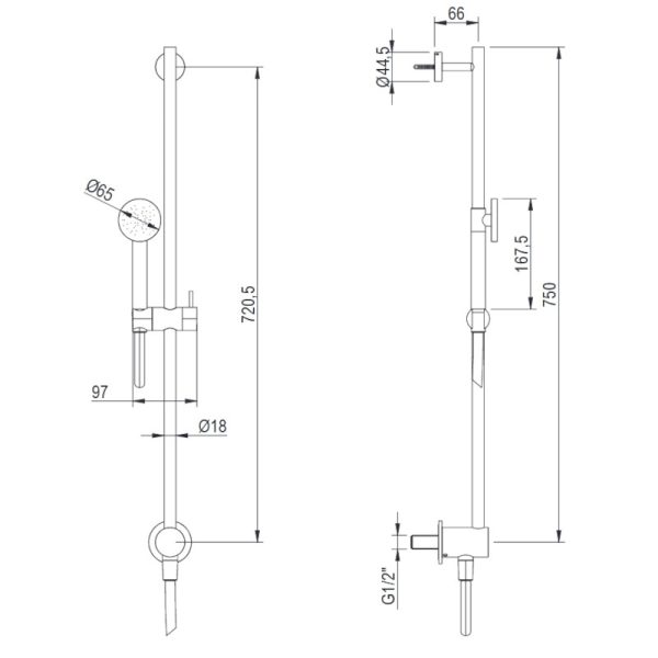 Μπάρα Ντους με ντουζάκι O·PLUS Brushed Inox 316L - Image 4