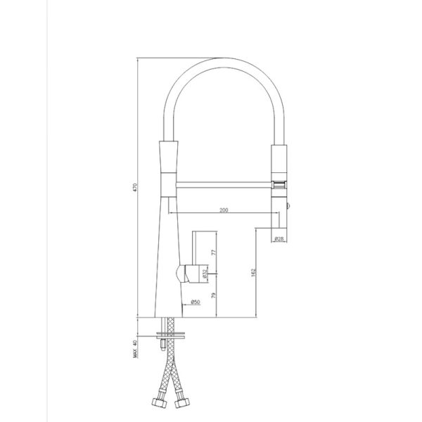 Μπαταρία Κουζίνας διπλής ροής Modern Line Chrome/Black - Image 3