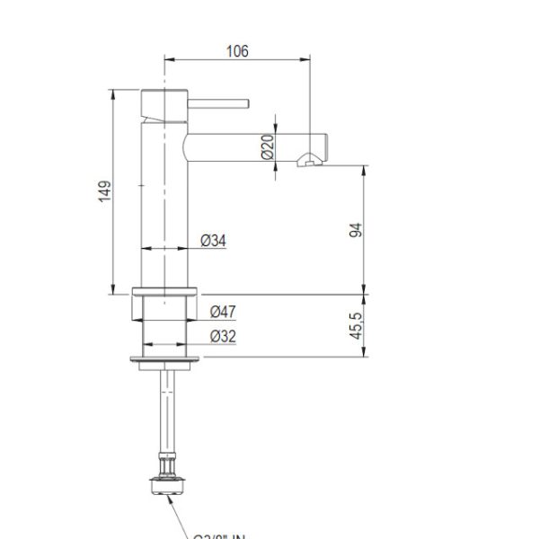 Washbasin mixer MINI DMB Brushed Inox 316L - Image 4
