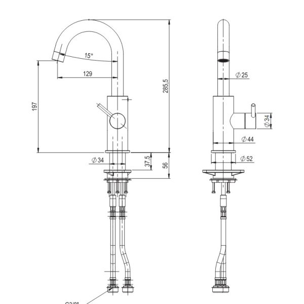 Washbasin mixer Dylan Brushed Inox - Image 2