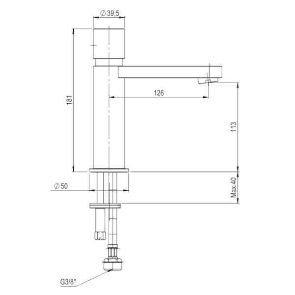 Axis Brushed Inox 316L Sink Mixer - Image 4