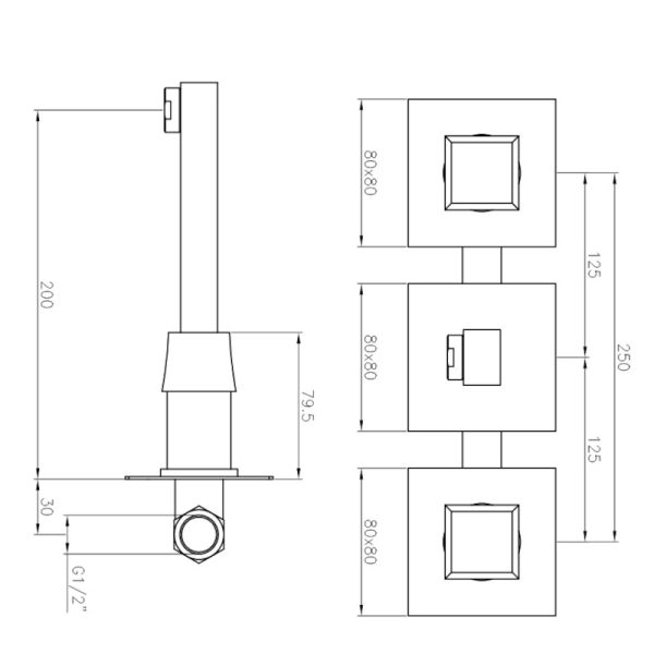 Kiki Chrome Built-in Basin Mixer - Image 3
