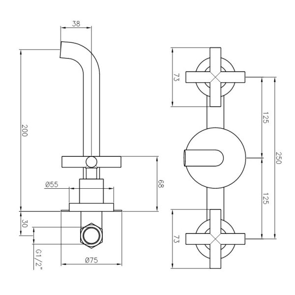 Built-in Basin Mixer Lilly Chrome - Image 2