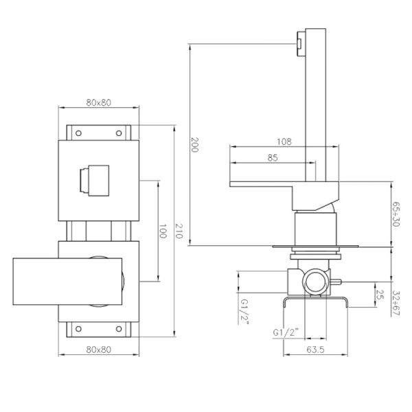 Wall single lever basin mixer Kiki Chrome - Image 3