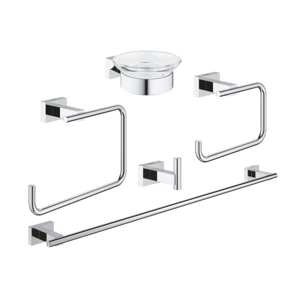 Σετ Αξεσουάρ (5 τεμαχίων) ESSENTIALS CUBE Chrome Grohe
