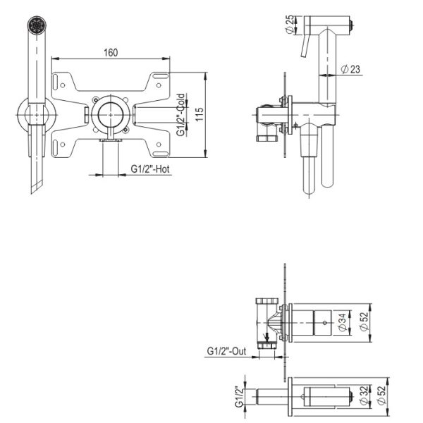 Σετ Σύστημα Μπιντέ Brushed Inox 316L - Image 4