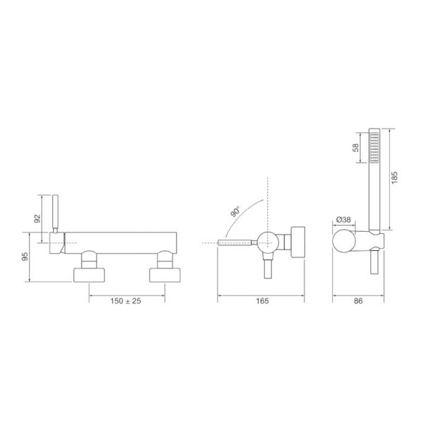 External shower mixer with shower kit Forma Chrome - Image 2