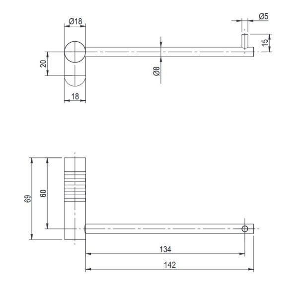 Wall-mount single toilet paper holder  Inox Brushed 316L - Image 4