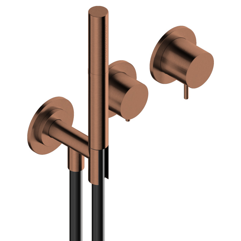 Shower set with two outlets and hand shower Brushed Inox 316L ENIGMA - Image 6