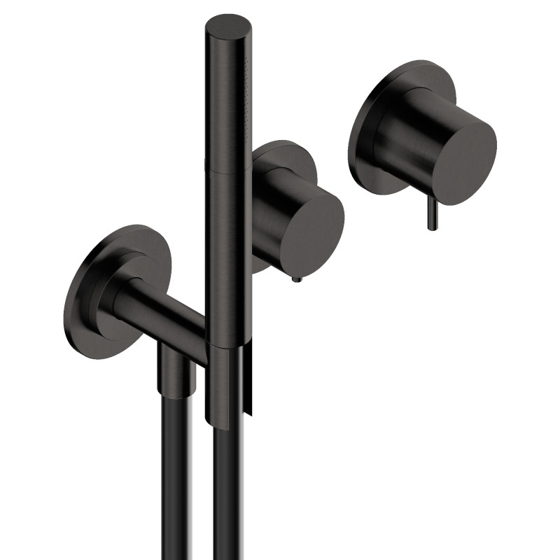 Shower set with two outlets and hand shower Brushed Inox 316L ENIGMA - Image 7