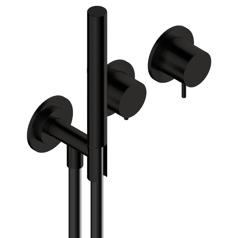 Shower set with two outlets and hand shower Brushed Inox 316L ENIGMA - Image 3