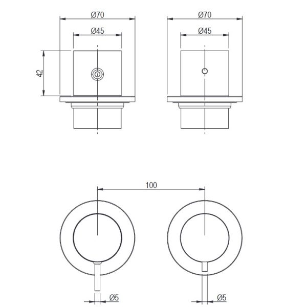 Mίκτης Εντοιχισμού 2 Εξόδων ENIGMA Brushed Inox 316L - Image 4