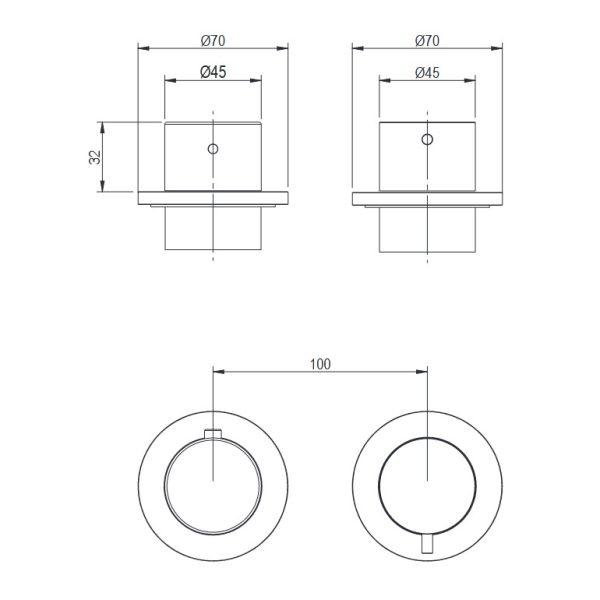 Mίκτης Εντοιχισμού 2 Εξόδων Θερμοστατικός ENIGMA Brushed Inox 316L - Image 4