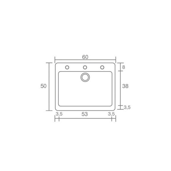 CLASSIC sink 60x50cm (cabinet 60cm) White 00 - Image 2