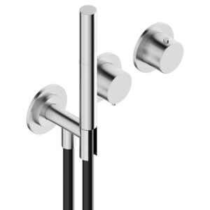 Σετ ντουζ με δύο εξόδους θερμομικτικό ENIGMA Brushed Inox 316L