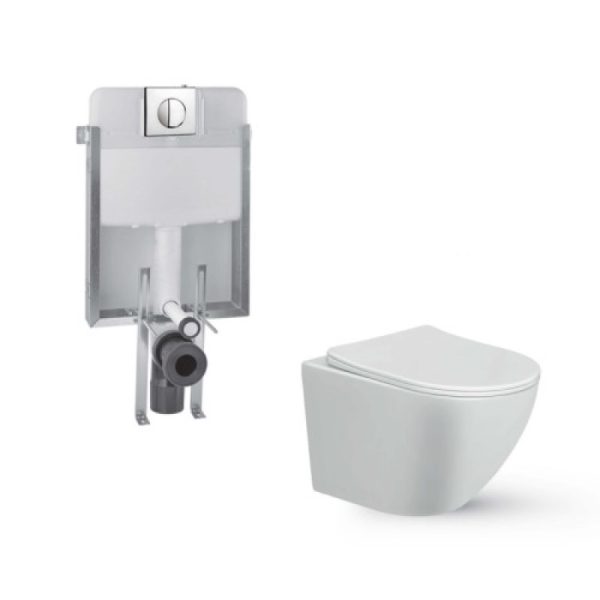 Siamp Focus Fit Set White Concealed Cistern & Plates