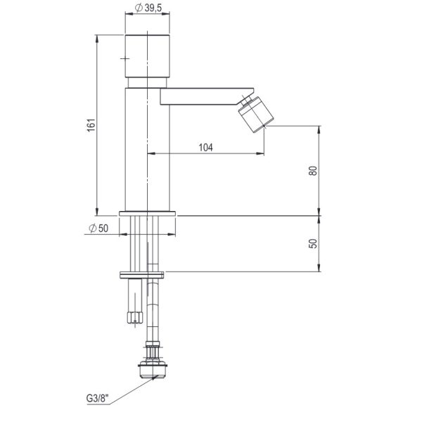 Μπαταρία Μπιντέ Axis Brushed Inox 316L - Image 2