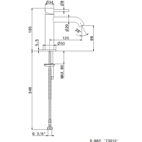 Single lever basin mixer Chrome X-WAY - Image 2