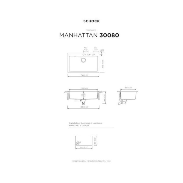 Granite Sink MANHATTAN 79x50cm Everest Granite - Image 2