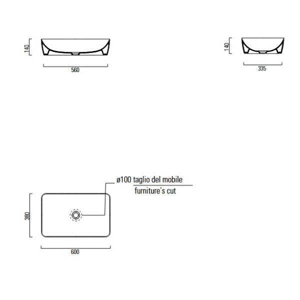 Νιπτήρας Πορσελάνης Sand 60x38 GSI White - Image 2