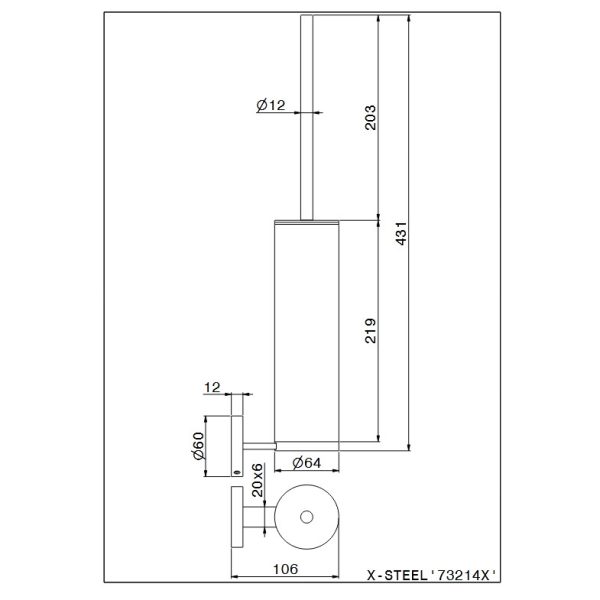 Επιτοίχιο Πιγκάλ Stainless Steel 316 X-STEEL - Image 2