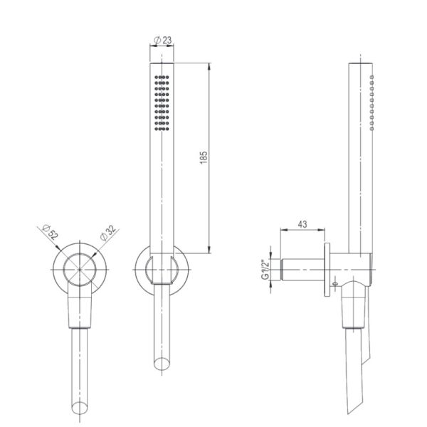Axis Brushed Inox 316L Shower Set - Image 4
