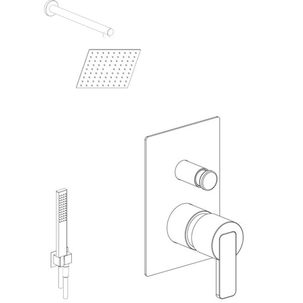 EXO Brushed Inox 316L Built-in Shower Set