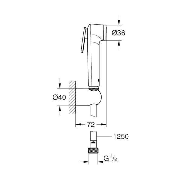 Set Built-in Bidet System with Shower Tempesta-F Trigger Spray 30 Chrome - Image 2