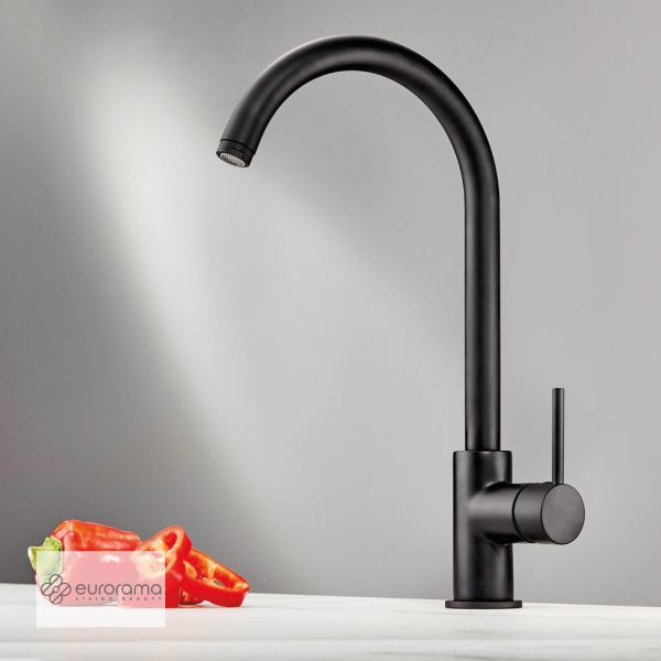 Μπαταρία Νεροχύτη Κουζίνας Tonda Eurorama Black Matt